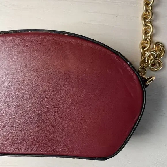 Vintage Chloe Burgundy Crossbody Bag with Gold Chain